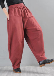 Chic Red Cotton Linen Radish trousers Pants Summer - bagstylebliss