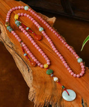 Chic Water Red Jade Pearl Gem Stone Beading Pendant Necklace