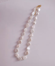 Chic White Asymmetricar Pearl Graduated Bead Necklace