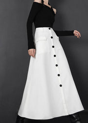 Chic White zippered A Line Skirts Summer - bagstylebliss