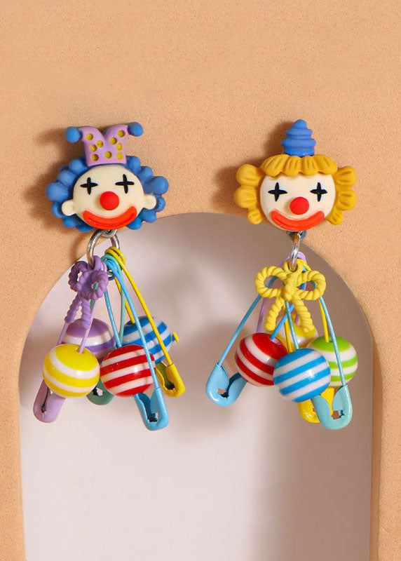 Chic Yellow Alloy Circus Clown Brooches