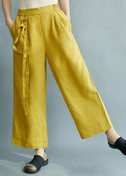Chic Yellow Loose Straight Fall Casual Pants - bagstylebliss