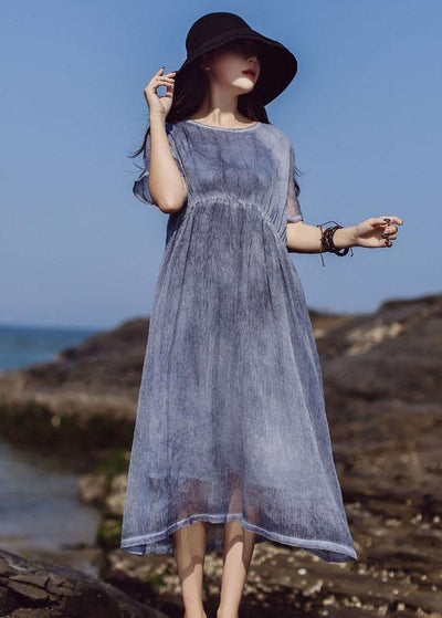 Chic o neck cotton outfit Photography blue Dresses summer - bagstylebliss