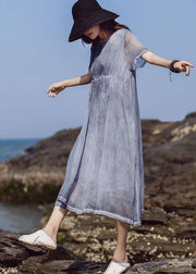 Chic o neck cotton outfit Photography blue Dresses summer - bagstylebliss