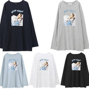 Chic o neck cotton prints Long Shirts Outfits light blue blouse - bagstylebliss