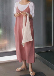 Chic pink cotton Soft Surroundings Spaghetti Strap Maxi Dress - bagstylebliss