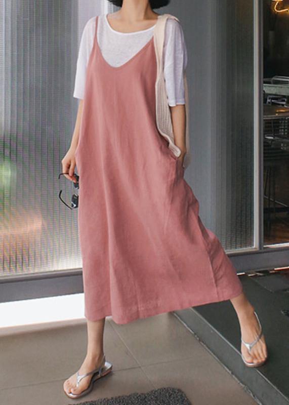 Chic pink cotton Soft Surroundings Spaghetti Strap Maxi Dress - bagstylebliss