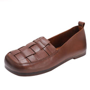 Chocolate Genuine Leather Casual Flat Feet Shoes Penny Loafers - bagstylebliss