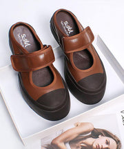 Chocolate Platform Buckle Strap Slide Sandals - bagstylebliss