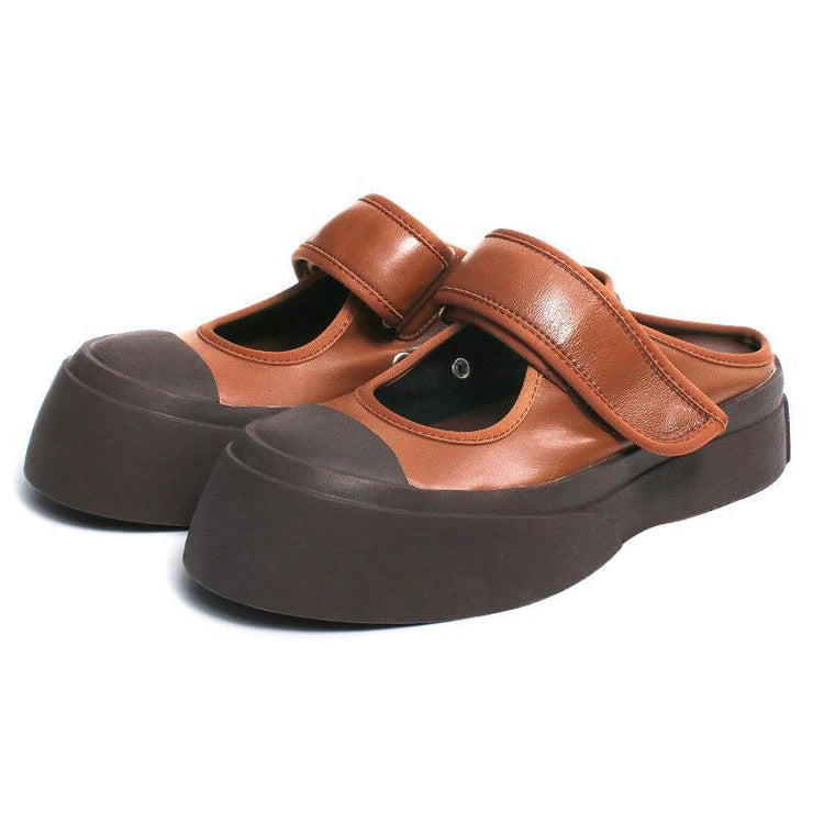 Chocolate Platform Buckle Strap Slide Sandals - bagstylebliss