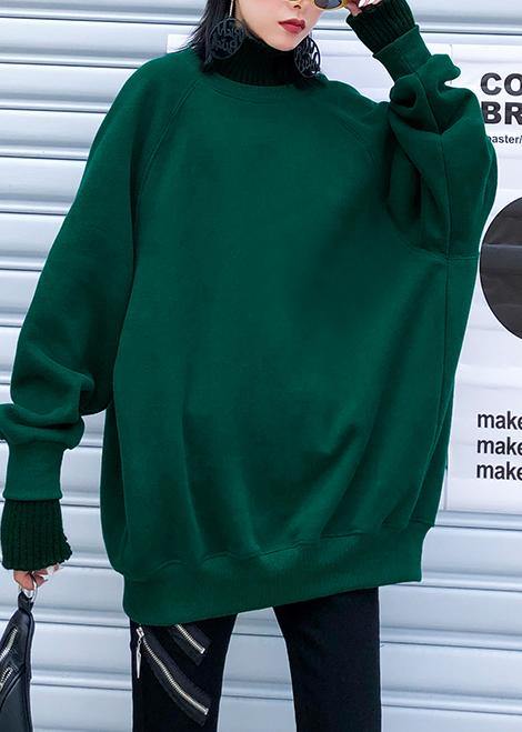 Chunky green knitted pullover fall fashion winter sweaters o neck - bagstylebliss