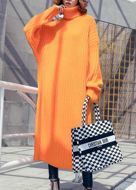 Chunky orange Sweater weather Beautiful high neck Tejidos fall knitwear - bagstylebliss