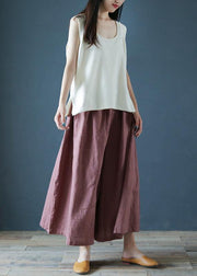 Chunxin original design cotton and linen wide-leg pants - bagstylebliss