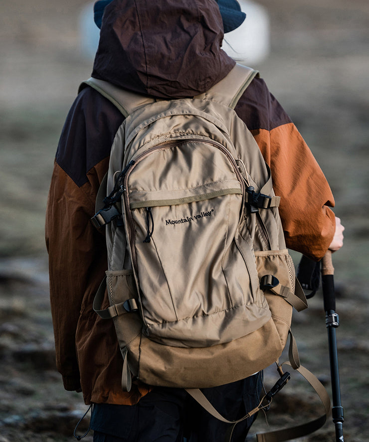 Classic Brown Large Capacity Solid Durable Backpack Bag