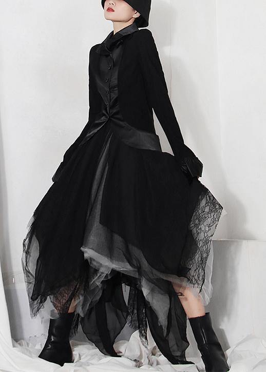 Classy Black Colorblock tulle asymmetrical design  Skirt Summer - bagstylebliss