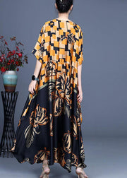 Classy Black Plaid Print Summer Silk Summer Dress - bagstylebliss