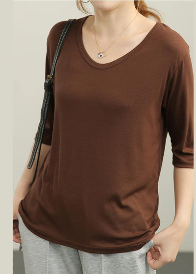 Classy Chocolate Skinny Cotton Summer Tees - bagstylebliss