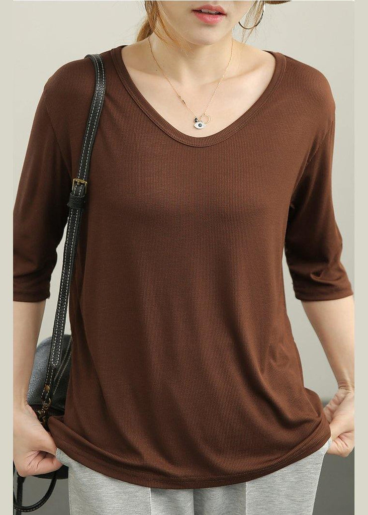 Classy Chocolate Skinny Cotton Summer Tees - bagstylebliss