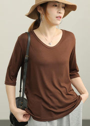 Classy Chocolate Skinny Cotton Summer Tees - bagstylebliss