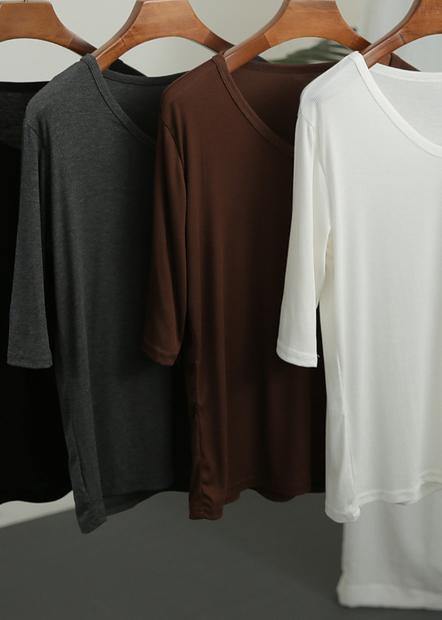 Classy Chocolate Skinny Cotton Summer Tees - bagstylebliss