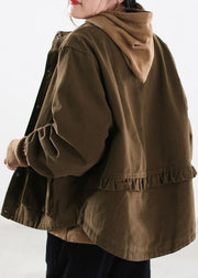 Classy Chocolate Ruffled Fine Cotton Filled Jackets Winter