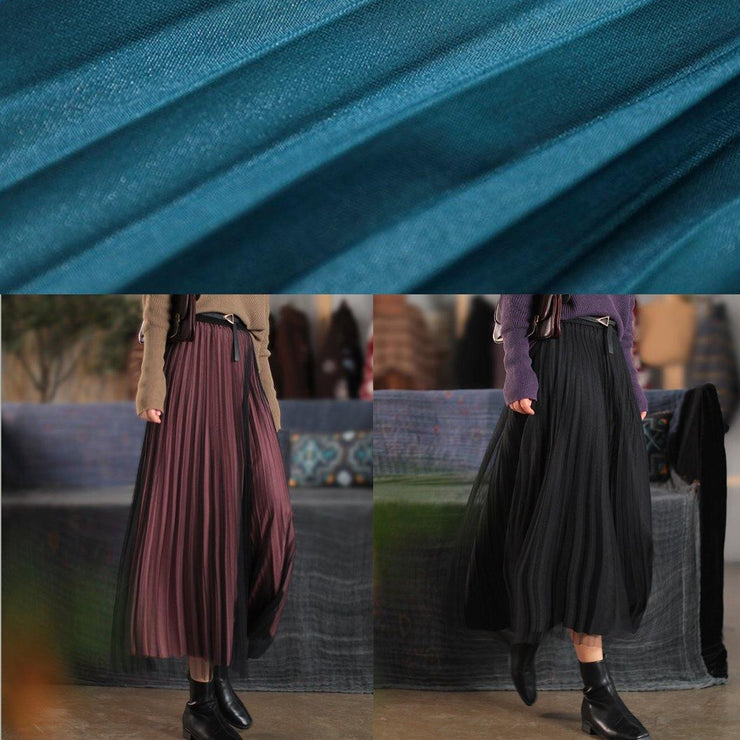 Classy Elastic Waist Cinched Spring Dresses Black Long Skirt - bagstylebliss