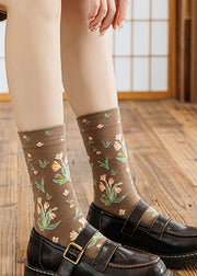 Classy Fashion pattern Jacquard Cotton Crew Socks