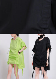 Classy Green Batwing Sleeve Ankle Summer Cotton Dress - bagstylebliss