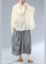 Classy Grey Cinched Wrinkled Pockets Fall Striped Skirt - bagstylebliss