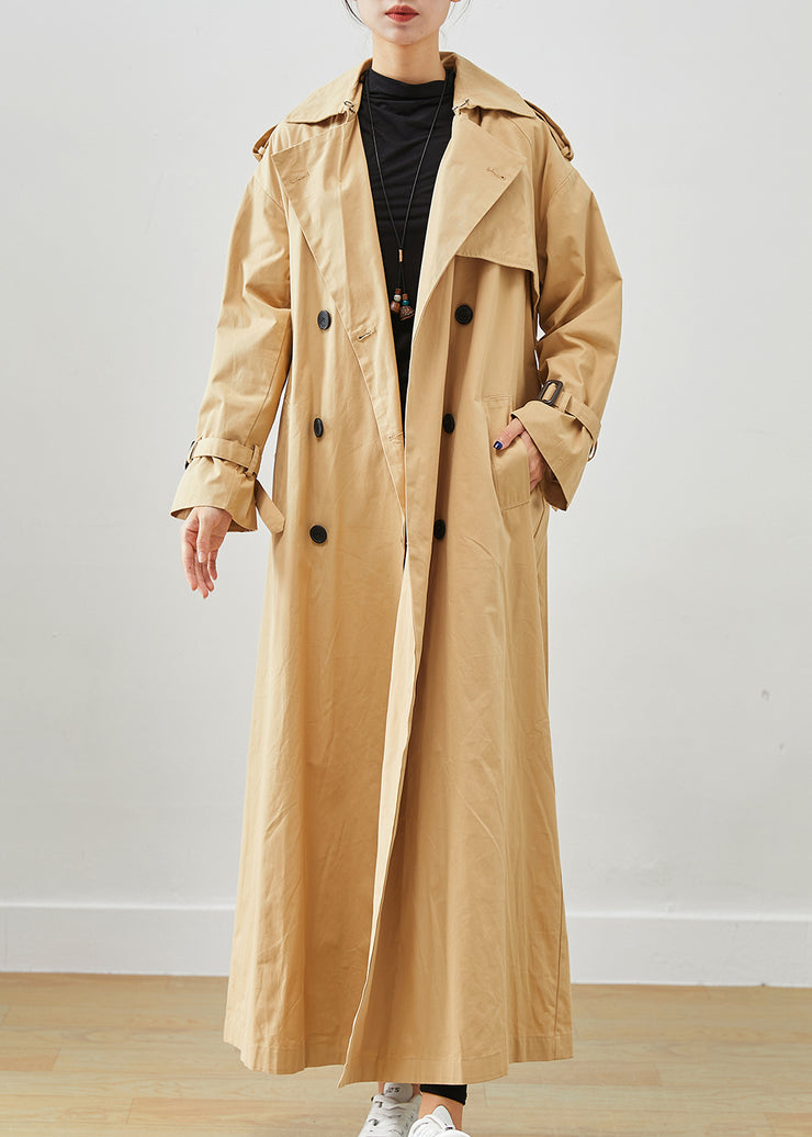 Classy Khaki Oversized Double Breast Cotton Trench Fall