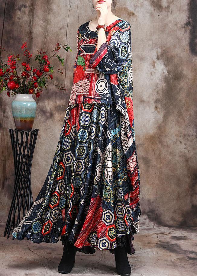 Luxy Asymmetric Silk Dress Print Art Dress - bagstylebliss