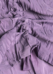 Classy Spaghetti Strap drawstring cotton summer dresses Runway purple A Line Dresses - bagstylebliss