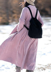 Classy Stand Patchwork Spring dress Neckline Pink Dresses - bagstylebliss
