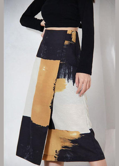 Classy Yellow Asymmetrical Besign Summer Skirt - bagstylebliss