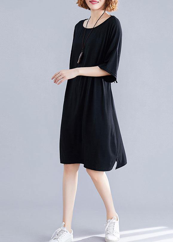 Classy black Cotton clothes Women Backless cotton summer Dresses - bagstylebliss