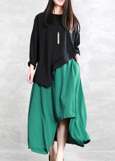 Classy green Fashion Ideas elastic waist asymmetric pants - bagstylebliss