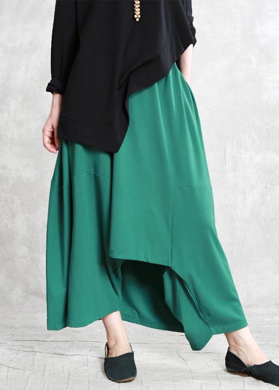 Classy green Fashion Ideas elastic waist asymmetric pants - bagstylebliss