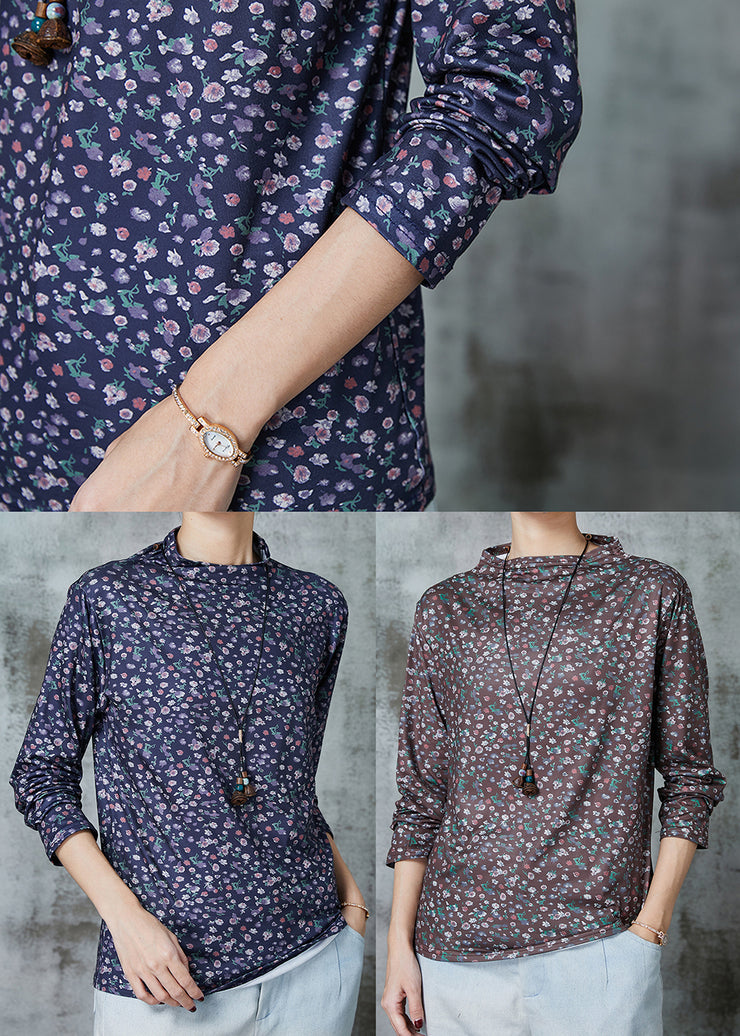 Coffee Print Comfortable Cotton Shirt Tops Spring