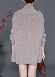 Coffee Thick Knit Cardigans Oversized Fall