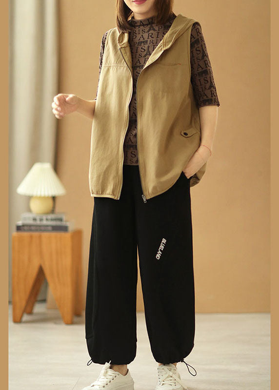 Comfy Black Elastic Waist Pockets Harem Fall Pants