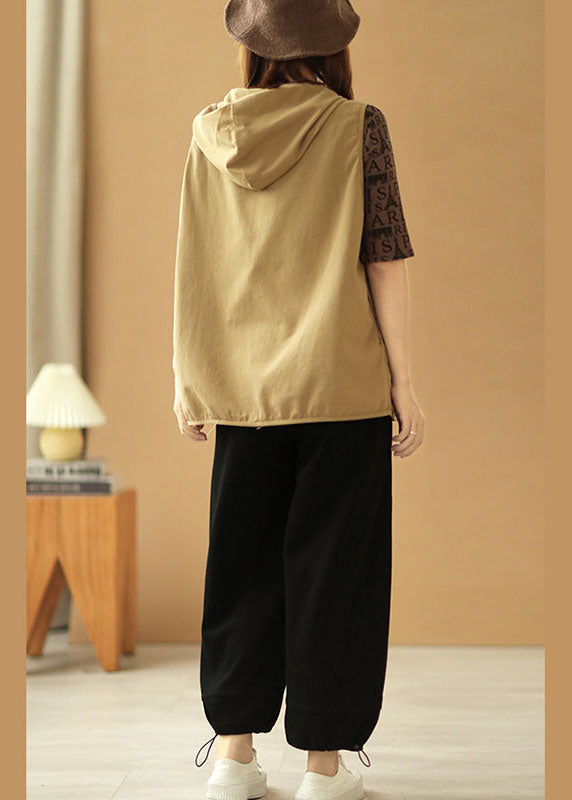 Comfy Black Elastic Waist Pockets Harem Fall Pants