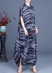 Comfy Black Striped Batwing Sleeve Silk Dress Summer Spring - bagstylebliss