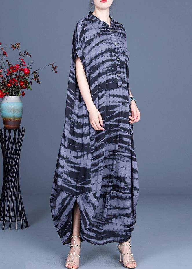 Comfy Black Striped Batwing Sleeve Silk Dress Summer Spring - bagstylebliss