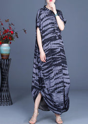 Comfy Black Striped Batwing Sleeve Silk Dress Summer Spring - bagstylebliss