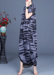 Comfy Black Striped Batwing Sleeve Silk Dress Summer Spring - bagstylebliss