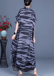 Comfy Black Striped Batwing Sleeve Silk Dress Summer Spring - bagstylebliss