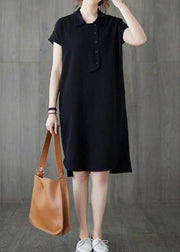 Comfy Black low high design Ankle Summer Cotton Dress - bagstylebliss