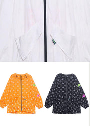 Comfy Orange Print UPF 50+ Coat Jacket Hooded Hoodie Coat - bagstylebliss