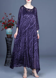 Comfy Purple O-Neck Long sleeve Two Piece Set Dress - bagstylebliss