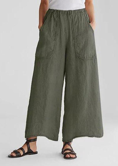 Cotton Linen Loose Wide Leg Casual Pants - bagstylebliss